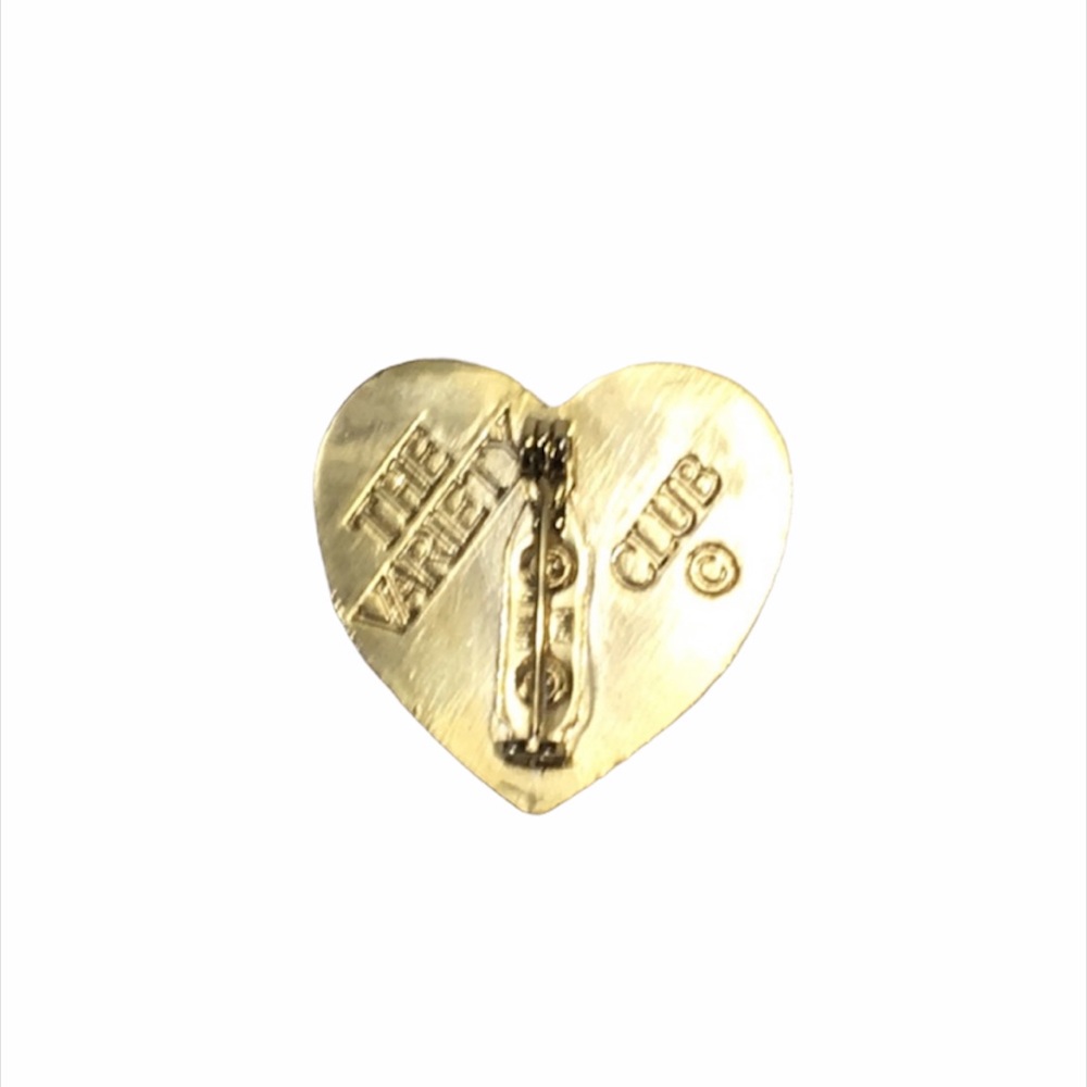 The Variety Club Heart with Baby Hand Brooch, Gold - Picture 3 of 3